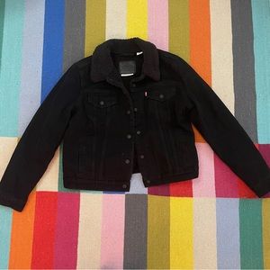 Levi’s Co Fleece Lined Black Denim Jacket